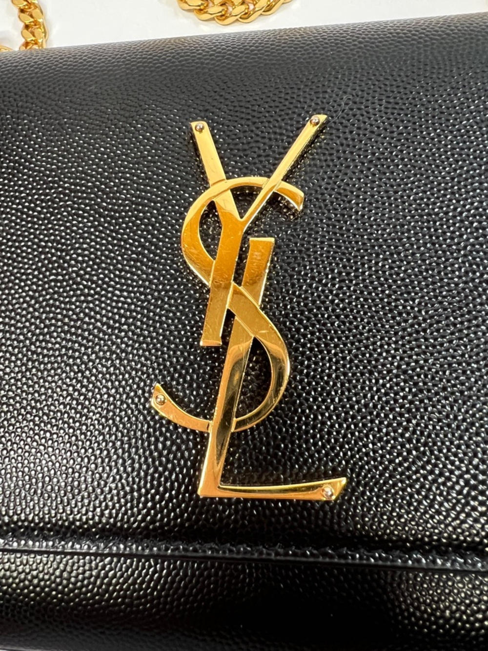 YSL Yves Saint Laurent Pebbled Leather Small Kate Shoulder Bag Crossbody Purse - Picture 6 of 8